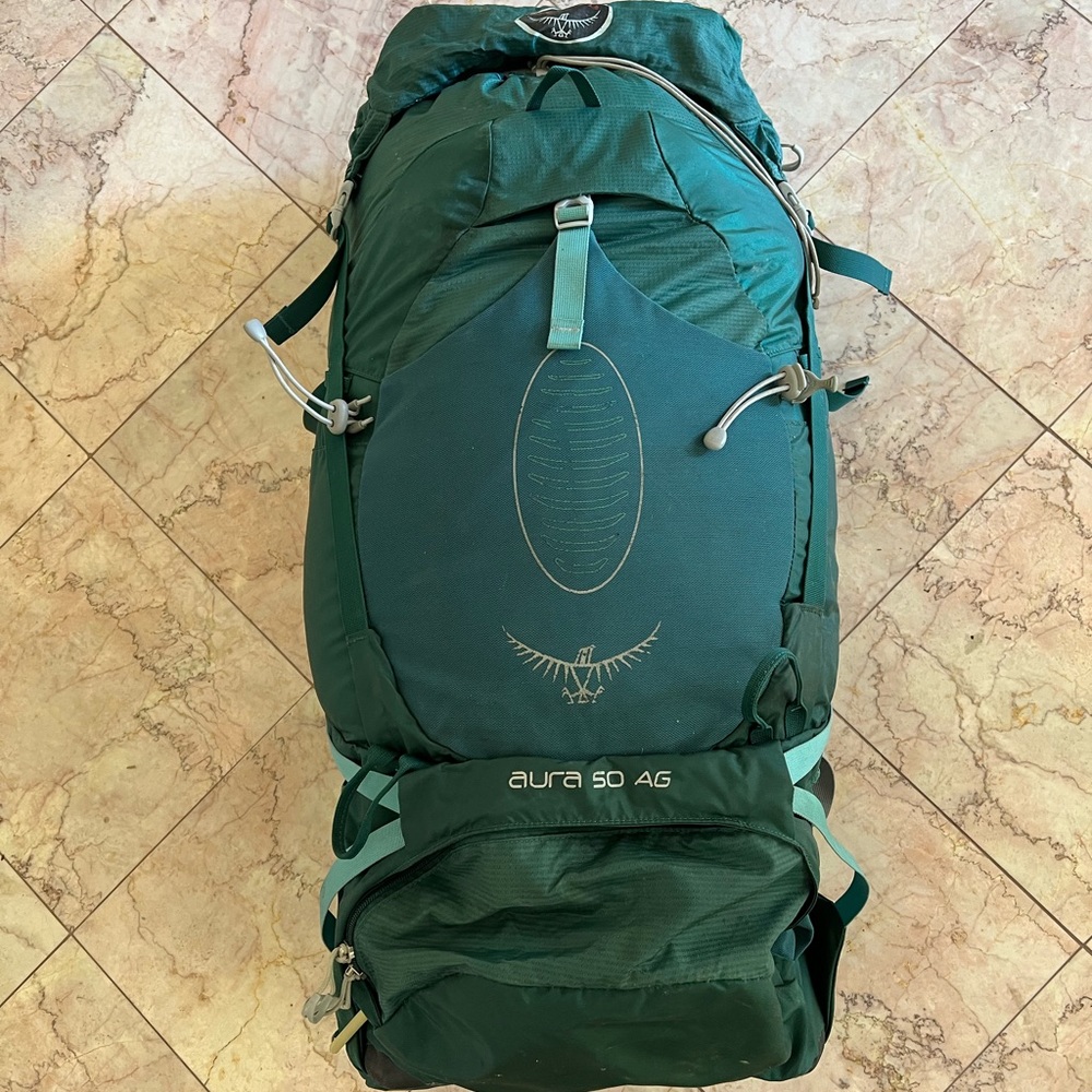 OSPREY AURA 50 AG hiking backpack TEAL- Blue/Green color Medium frame